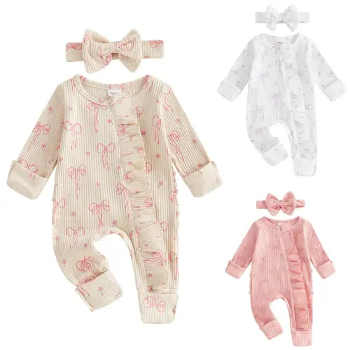 Newborn Coming Home Outfit Infant Baby Girls Ruffle Long Sleeve - TikTok Shop