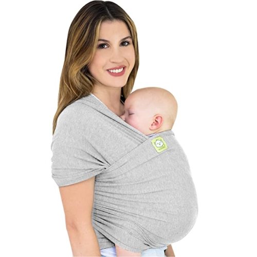 KeaBabies Baby Wrap Carrier - All in 1 Original Breathable Baby Sling, Lightweight,Hands Free Baby Carrier Sling, Baby Carrier Wrap, Baby Carriers for Newborn, Infant Baby Wraps Carrier(Light Heather)