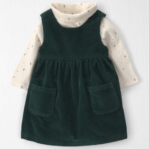 Baby Girl 2-Piece Organic Cotton Corduroy Jumper Set | Carter’s Oshkosh Canada