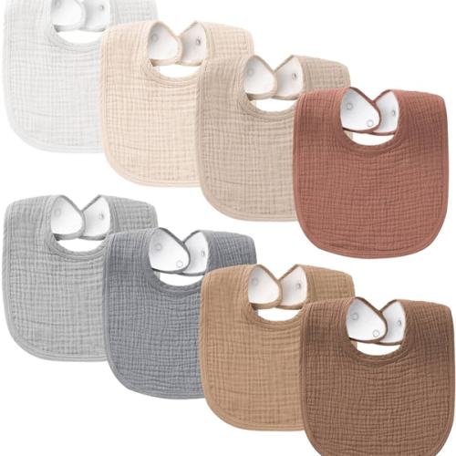 Amazon.com: Konssy Muslin Baby Bibs 8 Pack Baby Bandana Drool Bibs Cotton for Unisex Boys and Girls, Soft Absorbent Set for Teething and Drooling : Baby