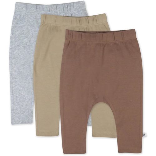 HonestBaby Unisex-Baby Multipack Harem Pants Roomy Fit Pull on Bottoms 100% Organic Cotton for Baby Boys, Girls