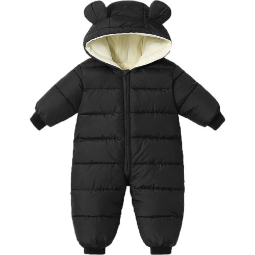 Infant Toddler Snowsuit Cute Baby Bear Suit Newborn Winter Coat Warm Hooded Jumpsuit for Boys Girls