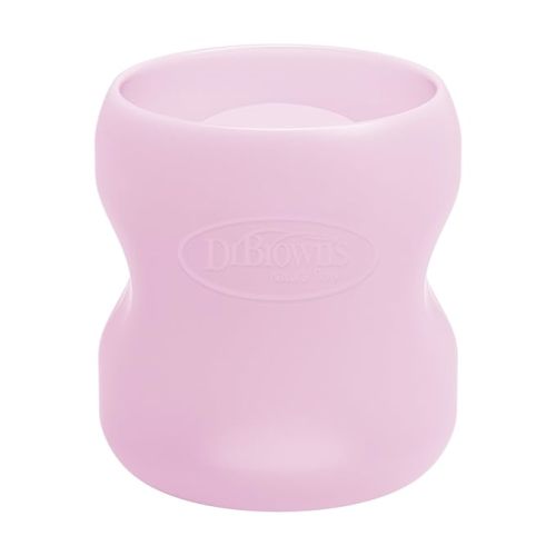 Dr. Brown's Options+ Wide-Neck Glass Bottle Sleeve, 100% Silicone, Pink, BPA-Free, 5 oz, 1-Pack