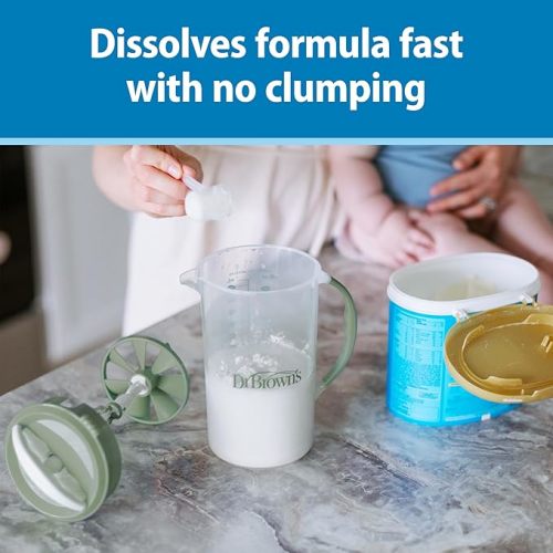 Dr. Brown's Baby Formula Mixing Pitcher with Adjustable Stopper, Locking Lid & No Drip Spout, Orange, BPA Free, 36oz, 1 Pack