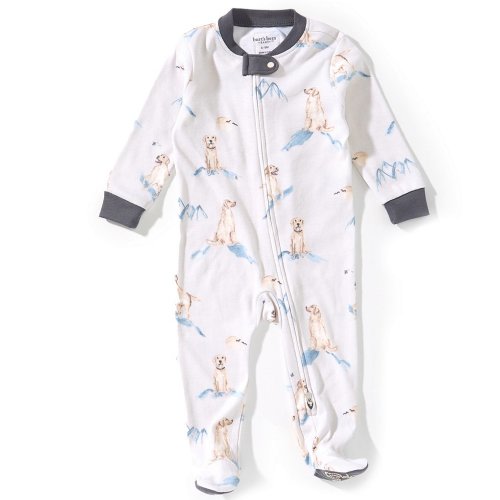 Burt's Bees Baby Boys Organic Cotton Long Sleeve Top Dog Sleep & Play Footie