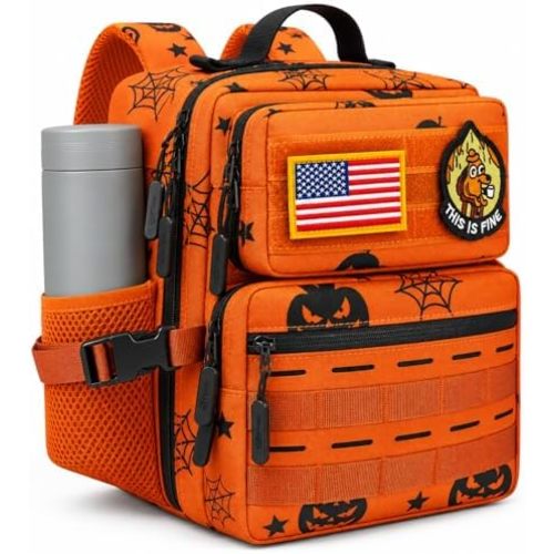9L Mini Tactical Backpack for Men Women,Small Military Tactical Backpack for Gym,Hiking,Camping,Cycling (Halloween Phantom)