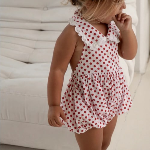 ROSIE ROMPER - CHERRY POLKA