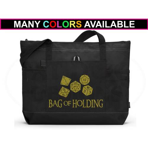 Bag of Holding Custom Dungeons and Dragons Zippered Tote Bag Multiple Colors