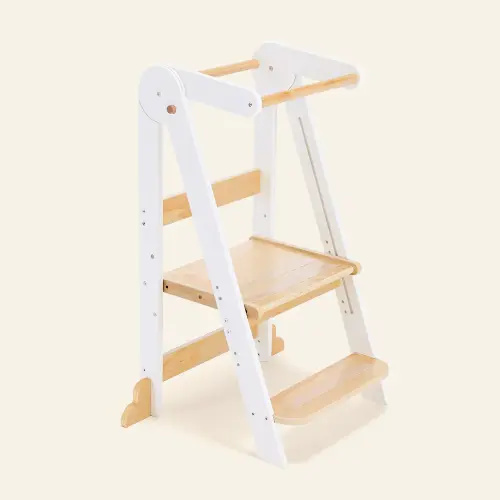 HARPPA Nordi | Foldable Toddler Tower – Compact Montessori-Inspired Standing Tower for Ages 2–6, Wooden Convertible Tower for Kitchen, Bathroom & More