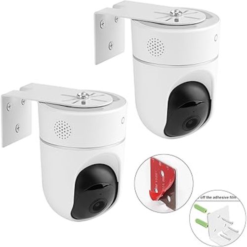 UYODM 2Pack Adhesive Metal Wall Mount Compatible with Eufy Security Solo Indoor Cam E220 & P24, No Drilling VHB Stick On or Screw Install, Two Ways Install Camera Mounting Bracket Get The Best View