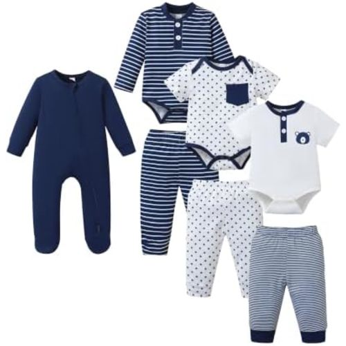 Jecson Baby Boy Outfits Baby Boy Clothes Soft Stretch Newborn Outfit 0M-12M