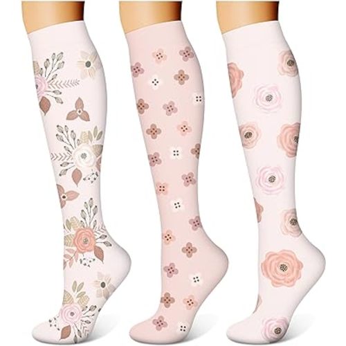 WITHYOU 3 Pairs Compression Socks for Women & Men 15-20 mmHg,Best Support for Nurses Running Hiking