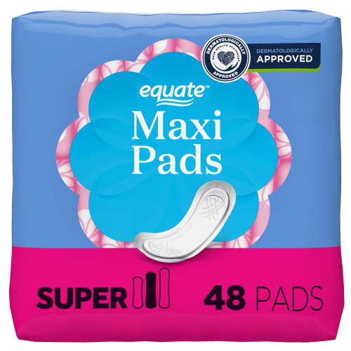 Equate Maxi Pads, Super Protection, Unscented, Compare to Stayfree™ Maxi (48 Count)