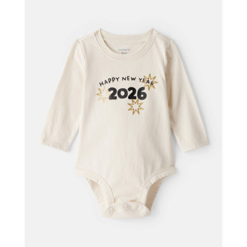 Baby New Year's Long-Sleeve Graphic Bodysuit - Cream - Carter's | Carter's