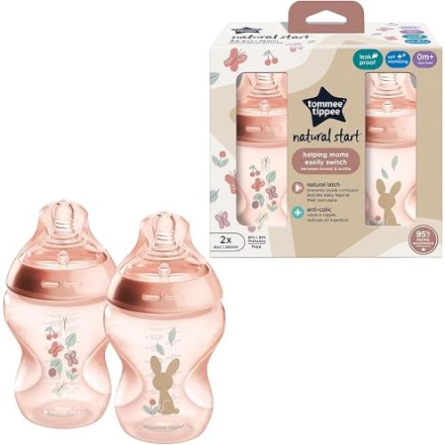 Tommee Tippee Natural Start Baby Bottles, Anti-Colic, 0m+, 9oz