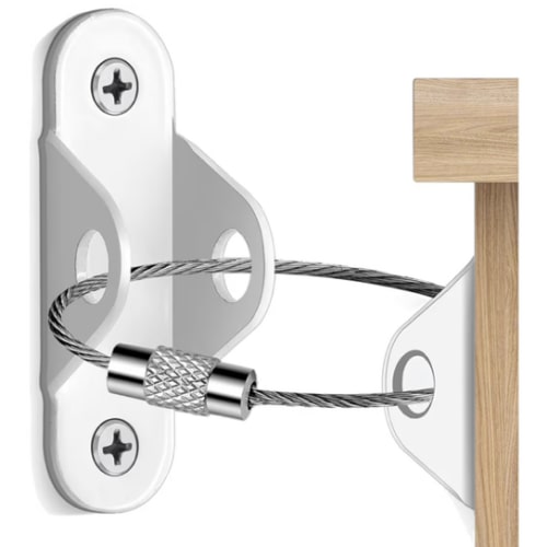 Ougourim Furniture Anchors (10 Packs) Anti Tip Furniture Anchors for Baby Proofing, Furniture Wall Anchor Earthquake Straps for Furniture Dresser Wall Safety Anchor Furniture Fasteners to Wall, White