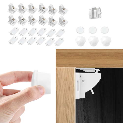 Child Safety Magnetic Cabinet Locks, Baby Proofing Magnetic Locks for Cabinets and Drawers, Safe Lock, Strong Adhesive, Easy Installation, No Tools Required, Invisible And Aesthetic, 12 Locks +3 Keys