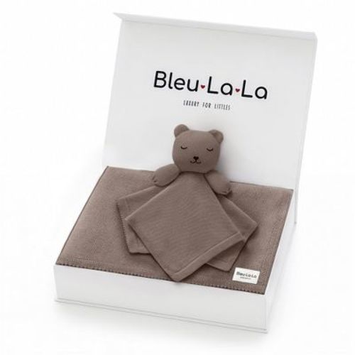 Bleu La La Blanket and Lovey Security Blanket Organic Cotton Gift Set