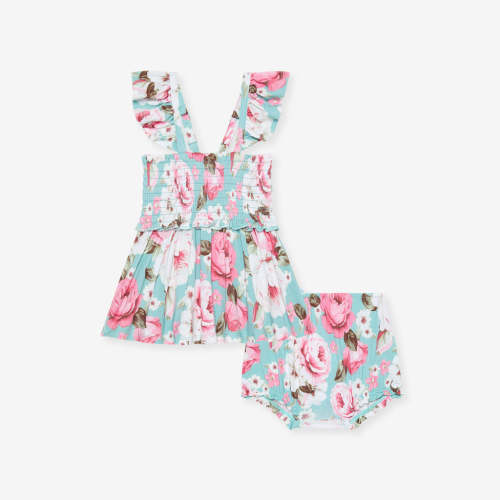 Briana Smocked Babydoll Bummie Set