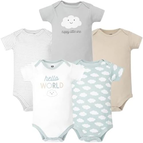 Hudson Baby Unisex Baby Cotton Bodysuits 5-Pack
