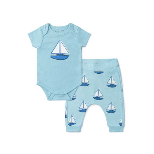 Monica + Andy First Moves Bodysuit + Groove Pant Set, Newborn -24 Months, 3-6 Months