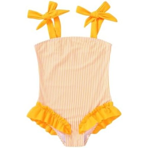 Happy Town Toddler Swimsuit Girl Solid Color Stripe One-Piece Baby Bathing Suits