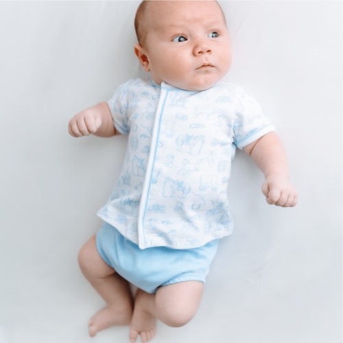 Wild West Toile Diaper Cover Set - Light Blue