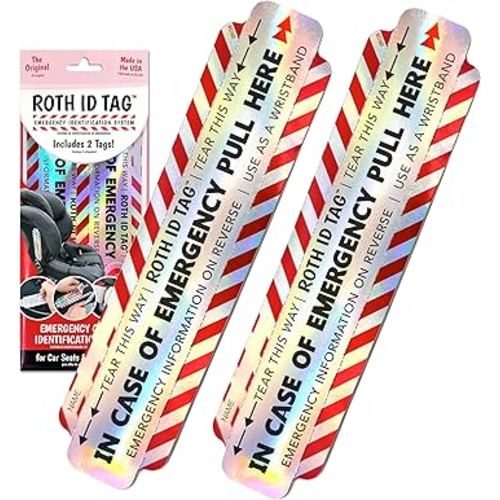 Amazon.com: Original ROTH ID TAG™ Kit | Emergency Contact Identification System for Car Seats, Red, White, Black : Clothing, Shoes & Jewelry