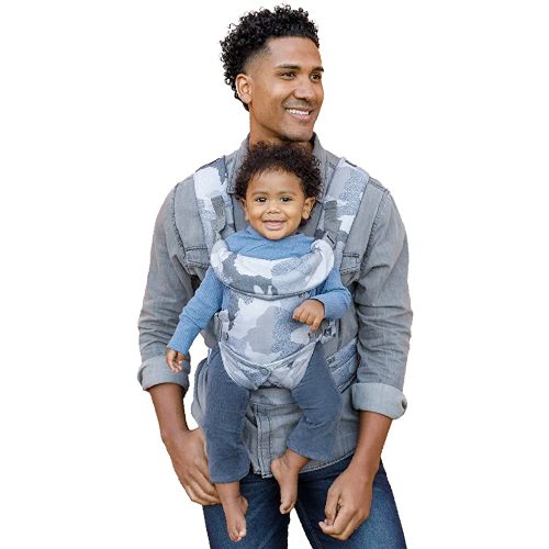 Infantino Flip 4-in-1 Convertible Baby Carrier, Adjustable, Ergonomic Babywearing, Registry Essential, Baby Carrier for Newborn to Toddler, Camo