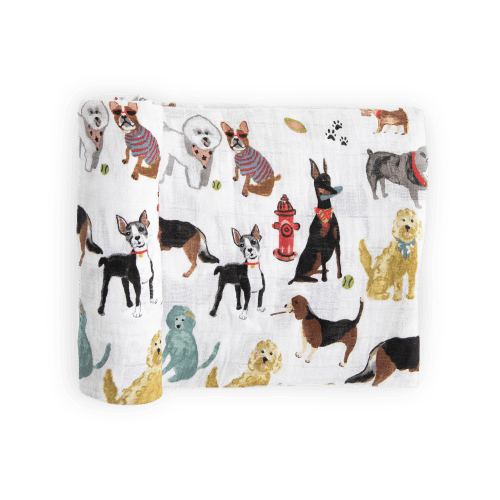 Cotton Muslin Swaddle Blanket - Woof