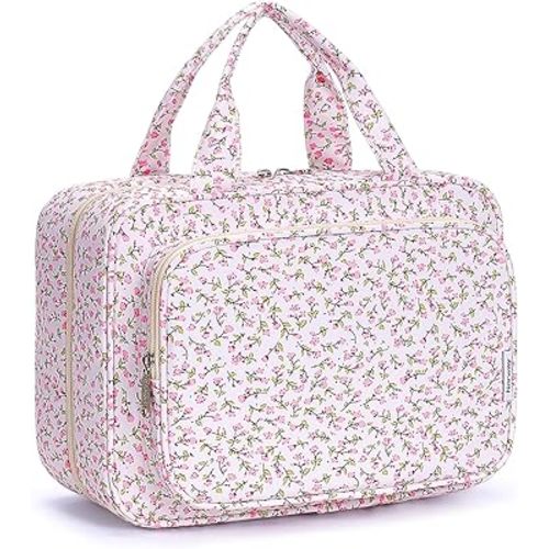 Narwey Travel Toiletry Bag for Women, Large Hanging Makeup Organizer Bag