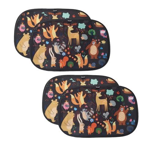 Enovoe Car Window Shades (4 Pack) - Sun Shade Blocker for Baby & Children, Cling Window Cover, Glare Shield and UV Rays Protection, Side Window Screens for SUV, Mesh Car Window Shade (21"x14")