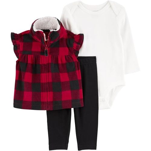 Carter's Baby Girls' 3 Piece Vest Little Jacket Set
