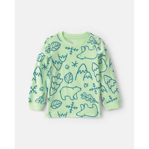 Toddler Winter Long-Sleeve T-Shirt - Green/Blue | Carter's