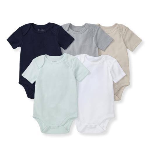 Burt's Bees Baby Organic Cotton Bodysuits – Baby Boy & Girl Short and Long Sleeve One-Pieces, 5-Pack