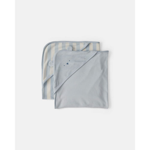 Baby 2-Pack Bear Terry Towels - Blue