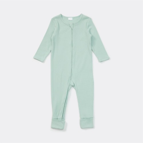 Dymples Baby Organic Rib Coverall - Light Green