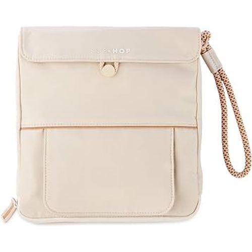 Skip Hop Travel Baby Changing Pad with Easy-Clean Surface, Covers Public Changing Stations, Wipes Pocket, Diaper Storage, Disposable Bag Dispenser and Magnetic Wipes Pocket, Clean Slate, Oat