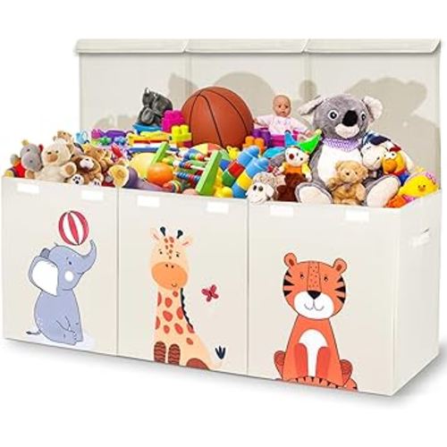 Zebra Baby Toy Storage Organizer for Kids and Toddlers, 40" x 13.5" x 16.5" - Large Collapsible Toy Chest for Living Room - Box, Bin, Organizer for Boys and Girls, Extra Big