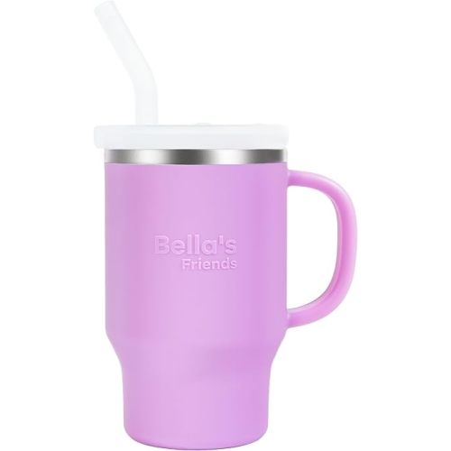 Handy Mini Tumbler, 9 oz Sippy Cups for Toddlers 1-3, Stainless Interior, Leak‑Proof Toddler Cups, Birthday Gifts for 1 Year Old Girls, Baby Girl Daycare Essentials with Name Stickers, 1 Pack