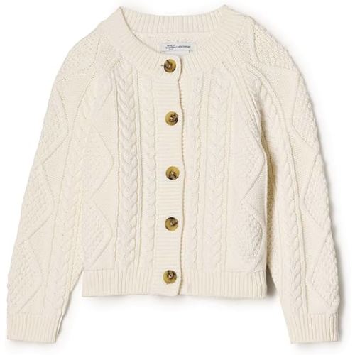 Amazon Essentials x Sofia Grainge Unisex Toddlers and Babies' Cable Knit Fisherman Cardigan Sweater