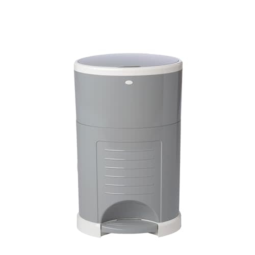 Diaper Dekor Classic Hands-Free Diaper Pail | EKO Gray | Easiest to Use | Just Step  Drop  Done | Doesnt Absorb Odors | Most Economical Refill System | 70% Recycled Materials