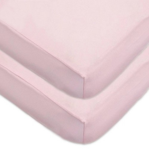 TL Care Fitted Cotton Crib Sheet - Pink - 2pk
