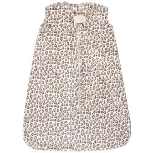 Hudson Baby Infant Girls Plush Sleeping Bag, Sack, Blanket, Cream Leopard, 0-6 Months