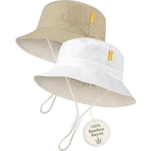Baby Sun Hat for Toddler Kids Bamboo Rayon Bucket Hat Summer Beach Sun Protection Baby Hats for Boys Girls