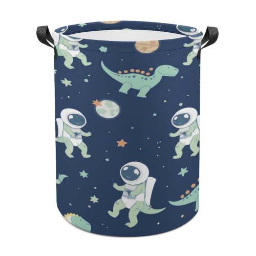 Space Dino Astronauts Laundry Hamper Storage Basket Toys Clothes Organizer Bin for Home Bathroom Bedroom Dorm