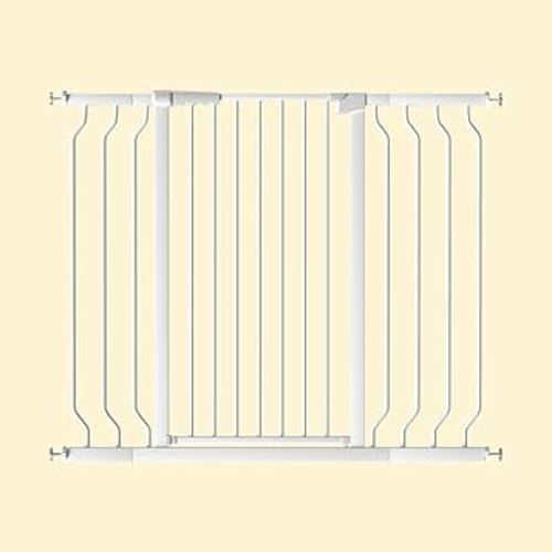 ALLAIBB White 40.55" Extra Tall Wide 29.92-46.06" Baby Gate Pressure Mounted Walk Through Child Kids Safety Toddler Tension Pet Dog Gates with Extension for Doorways Kitchen