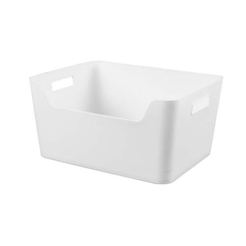Mainstays Extra Large Easy Access Plastic Storage Bin, White