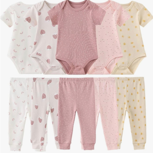 Kiddiezoom Baby Layette Set Baby Boys' 9-Piece Bodysuits Pants Set Toddler Girl Boy Unisex Baby Gift Sets