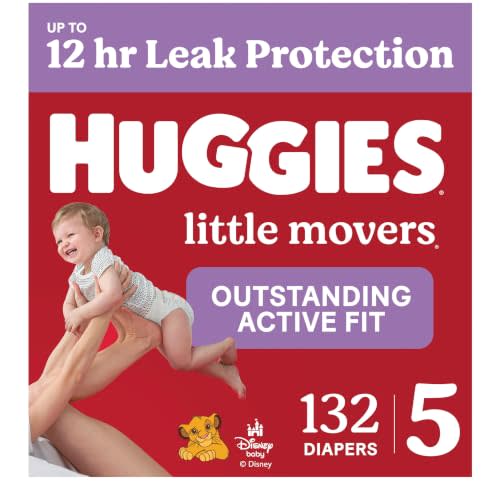 Huggies Little Movers Diapers Size 5, 132 Count (2 Packs of 66)